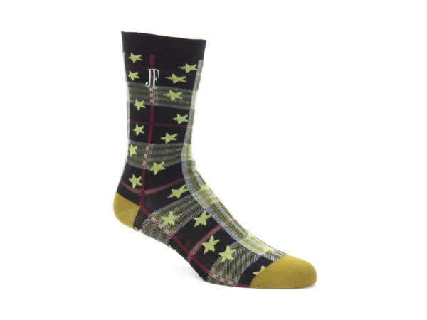 Accessories^Fluevog Shoes Ebi Vog Socks | Plaid And Stars Sock Black