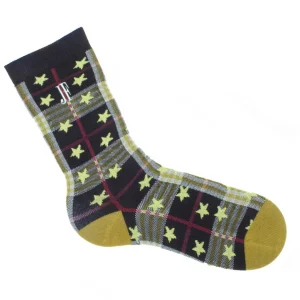 Accessories^Fluevog Shoes Ebi Vog Socks | Plaid And Stars Sock Black