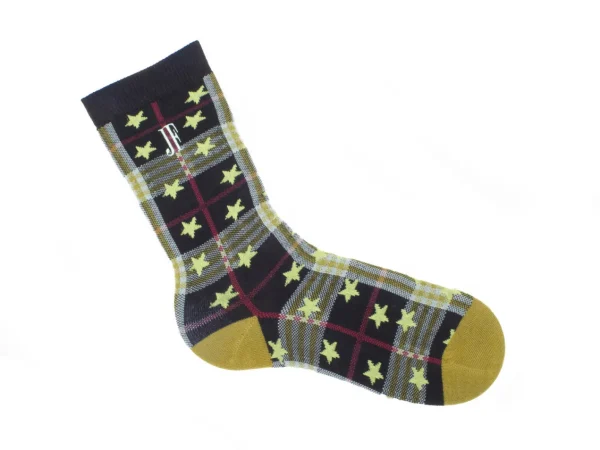 Accessories^Fluevog Shoes Ebi Vog Socks | Plaid And Stars Sock Black