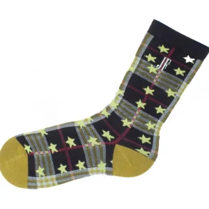 Accessories^Fluevog Shoes Ebi Vog Socks | Plaid And Stars Sock Black