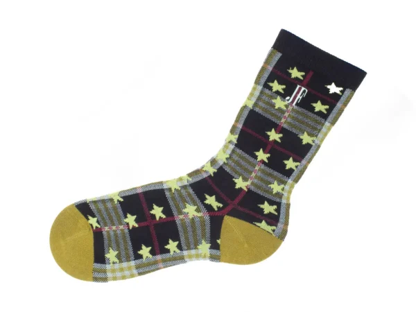 Accessories^Fluevog Shoes Ebi Vog Socks | Plaid And Stars Sock Black