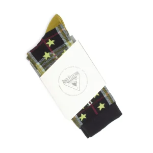 Accessories^Fluevog Shoes Ebi Vog Socks | Plaid And Stars Sock Black