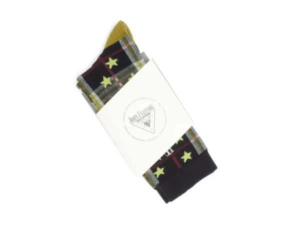 Accessories^Fluevog Shoes Ebi Vog Socks | Plaid And Stars Sock Black