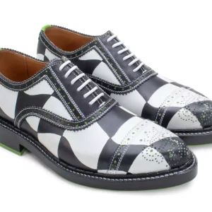 Women's^Fluevog Shoes Edda | Modern Brogue Shoe Black/White