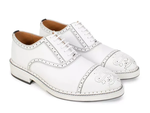 Men's^Fluevog Shoes Edda | Modern Brogue Shoe White
