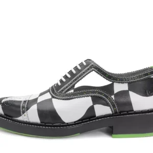 Men's^Fluevog Shoes Edda | Modern Brogue Shoe Black/White