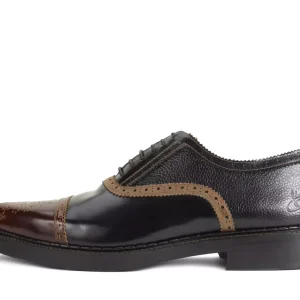 Men's^Fluevog Shoes Edda | Modern Brogue Shoe Black/Brown