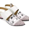 Women's^Fluevog Shoes Ellychnia | Strappy Slingback Heel Pink/Silver