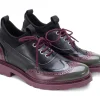 Men's^Fluevog Shoes Felix | Wingtip Brogue With Neoprene Black/Purple