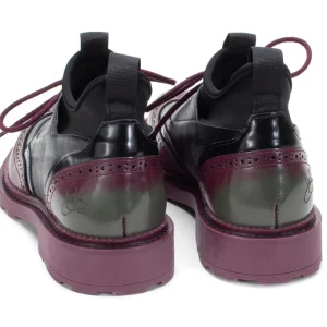 Men's^Fluevog Shoes Felix | Wingtip Brogue With Neoprene Black/Purple