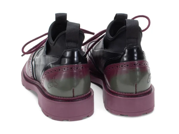 Men's^Fluevog Shoes Felix | Wingtip Brogue With Neoprene Black/Purple