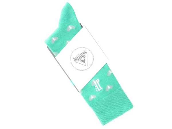 Men's^Fluevog Shoes Fine Vog Socks | Sock With Hearts Teal