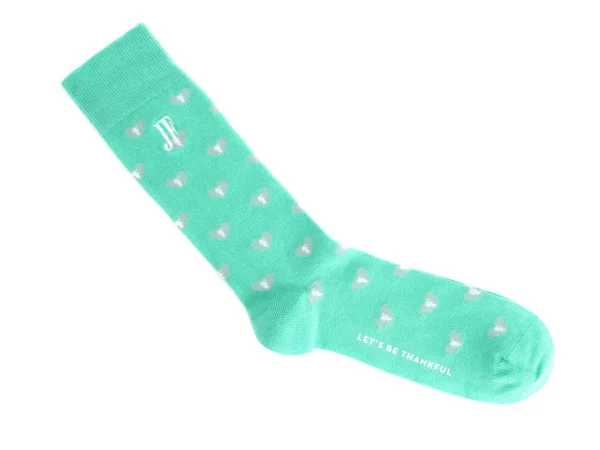 Men's^Fluevog Shoes Fine Vog Socks | Sock With Hearts Teal
