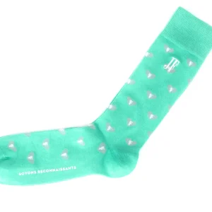 Men's^Fluevog Shoes Fine Vog Socks | Sock With Hearts Teal