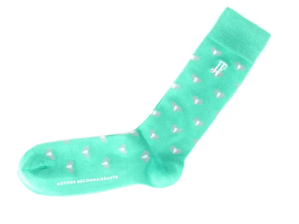 Men's^Fluevog Shoes Fine Vog Socks | Sock With Hearts Teal