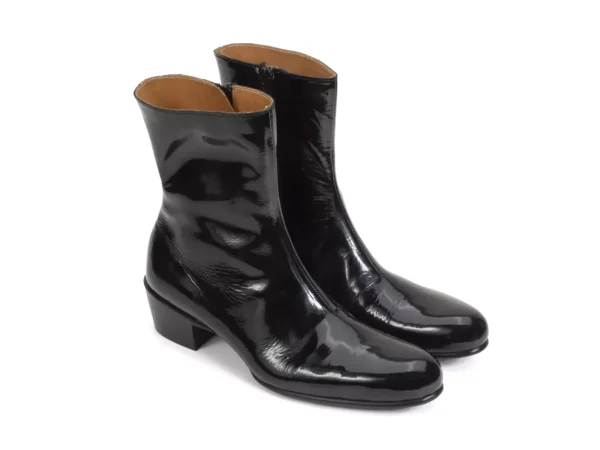 Men's^Fluevog Shoes Finn | Zip-Up Leather Boot Black