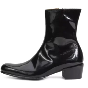 Men's^Fluevog Shoes Finn | Zip-Up Leather Boot Black