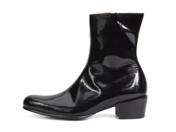 Men's^Fluevog Shoes Finn | Zip-Up Leather Boot Black