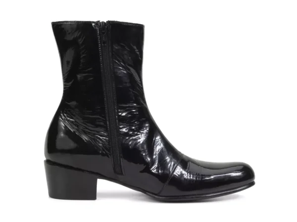Men's^Fluevog Shoes Finn | Zip-Up Leather Boot Black