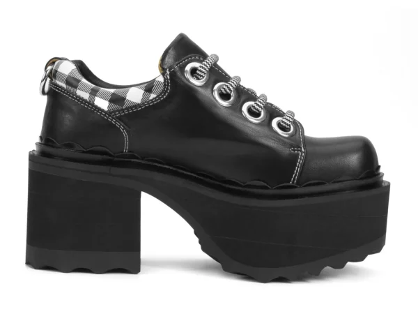 Women's^Fluevog Shoes Fizzy | Flowery Platform Shoe Black/White