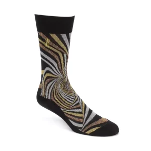 Accessories^Fluevog Shoes Ford Vog Socks | Optical Illusion Sock Black/Metallic