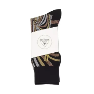 Accessories^Fluevog Shoes Ford Vog Socks | Optical Illusion Sock Black/Metallic