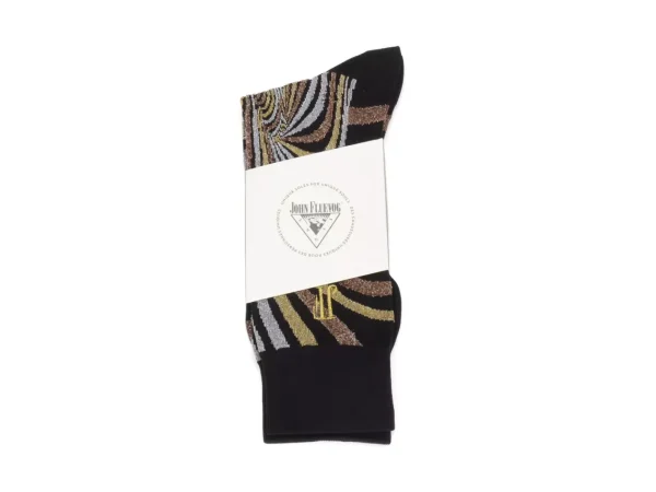Accessories^Fluevog Shoes Ford Vog Socks | Optical Illusion Sock Black/Metallic