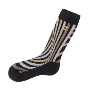 Accessories^Fluevog Shoes Ford Vog Socks | Optical Illusion Sock Black/Metallic