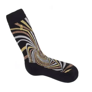 Accessories^Fluevog Shoes Ford Vog Socks | Optical Illusion Sock Black/Metallic