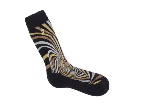 Accessories^Fluevog Shoes Ford Vog Socks | Optical Illusion Sock Black/Metallic