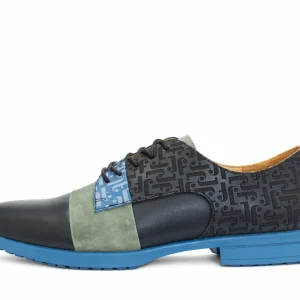 Men's^Fluevog Shoes Fuller | Colourblock Lace-Up Shoe Blue/Green/Black