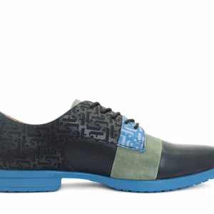 Men's^Fluevog Shoes Fuller | Colourblock Lace-Up Shoe Blue/Green/Black