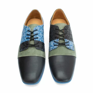 Men's^Fluevog Shoes Fuller | Colourblock Lace-Up Shoe Blue/Green/Black