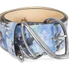 Women's^Fluevog Shoes Gawain Belt | Wide Waist Belt Blue Graffiti