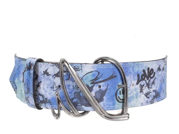 Accessories^Fluevog Shoes Gawain Belt | Wide Waist Belt Blue Graffiti