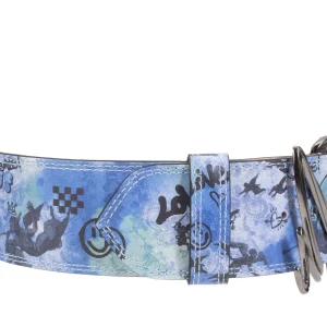 Accessories^Fluevog Shoes Gawain Belt | Wide Waist Belt Blue Graffiti