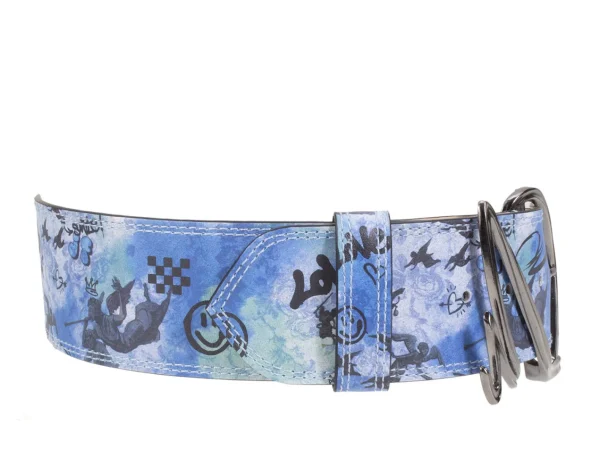 Accessories^Fluevog Shoes Gawain Belt | Wide Waist Belt Blue Graffiti