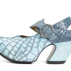 Women's^Fluevog Shoes Generator | Platform Slingback Heel Blue Croc