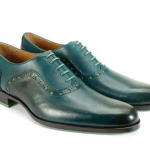 Men's^Fluevog Shoes 837 Granville | Brogued Leather Oxford Turquoise