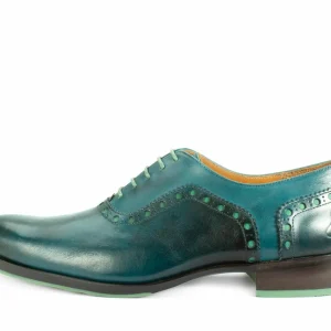 Men's^Fluevog Shoes 837 Granville | Brogued Leather Oxford Turquoise