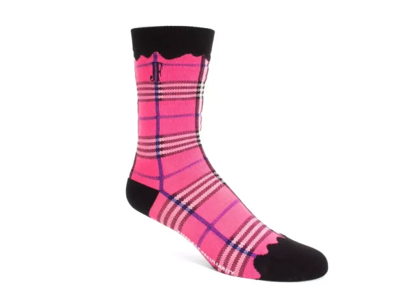 Accessories^Fluevog Shoes Hazel Vog Socks | Knit Plaid Sock Pink
