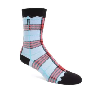 Accessories^Fluevog Shoes Hazel Vog Socks | Knit Plaid Sock Light Blue
