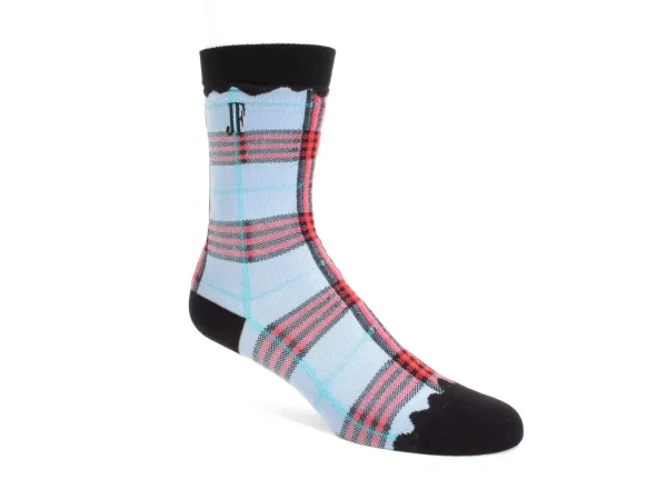 Accessories^Fluevog Shoes Hazel Vog Socks | Knit Plaid Sock Light Blue