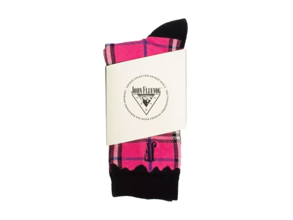 Accessories^Fluevog Shoes Hazel Vog Socks | Knit Plaid Sock Pink