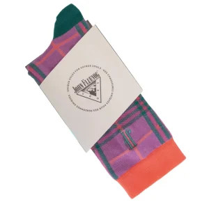 Accessories^Fluevog Shoes Hazel Vog Socks | Knit Plaid Sock Purple/Teal