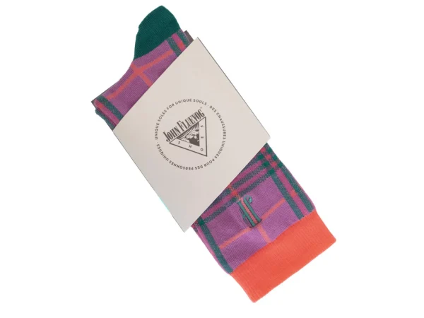Accessories^Fluevog Shoes Hazel Vog Socks | Knit Plaid Sock Purple/Teal