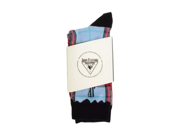 Accessories^Fluevog Shoes Hazel Vog Socks | Knit Plaid Sock Light Blue