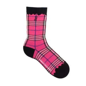 Accessories^Fluevog Shoes Hazel Vog Socks | Knit Plaid Sock Pink