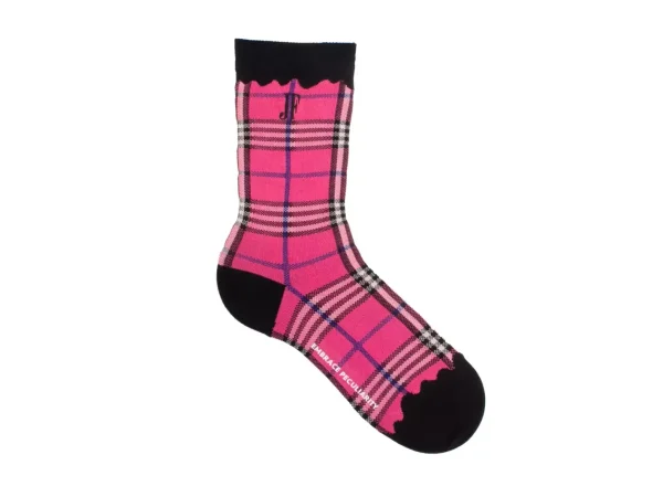 Accessories^Fluevog Shoes Hazel Vog Socks | Knit Plaid Sock Pink