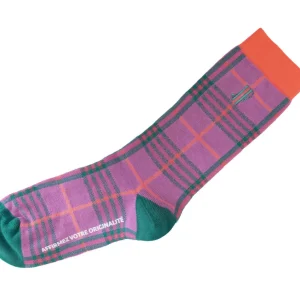 Accessories^Fluevog Shoes Hazel Vog Socks | Knit Plaid Sock Purple/Teal
